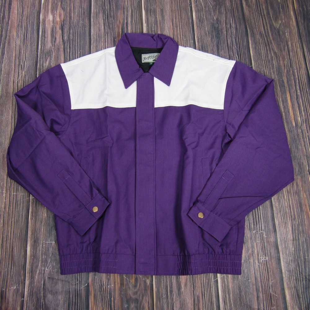 Bogey Boys Jacket Men Large Purple White Colorblock Golf Full Zip Outerwear